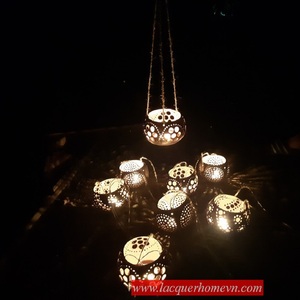 Ha Thai lacquer <b>tealight</b> coconut shell - Product Image 4