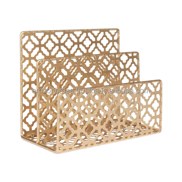 Производитель, перфорированный держатель для писем с узором, Настольный органайзер для сортировки писем с 3 слотами для почтовых книг