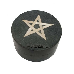 High Quality Pentacle Design <b>Black</b> Soapstone Jewellery <b>Storage</b> <b>Box</b> Great <b>for</b> Necklaces Earrings Bracelets and Watches - Product Image 1