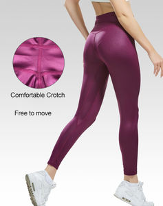 Mallas de yoga de poliéster y LICRA para mujer, pantalones de yoga sin costuras de cintura alta - Product Image 3