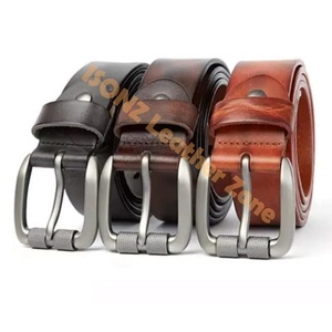 Ceinture en cuir de vachette vintage unisexe personnalisée longueur haute qualité broche personnalisée en cuir de vache véritable pour hommes alliage classique personnalisable - Product Image 2