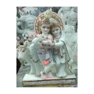 Radha Krishna Idols-mármol puro hecho a mano - Product Image 1