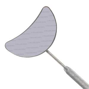 Miroir en forme de lune pour faux cils, Extension de cils en acier inoxydable, robuste, avec poignée, en forme de miroir, couleur - Product Image 3