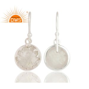 Boucles d'oreilles indiennes en argent 925, faites à la main, vente en gros, bijoux fins, en pierre de lune ronde, gemmes, livraison gratuite - Product Image 2
