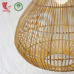 Pantalla de Lámpara de Ratán Vietnamita de Estilo Oriental Vintage, Pantalla de Mimbre Tejida, Decoración de Lámpara Colgante, Venta al por Mayor - Product Image 2