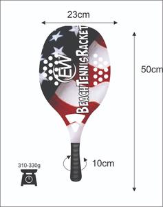 Raquetas de Tenis Playa y Pádel Personalizadas con Fibra de Carbono y Vidrio, Combinaciones de Colores con Logotipos, Peso 310-330g, Longitud 50cm - Product Image 3