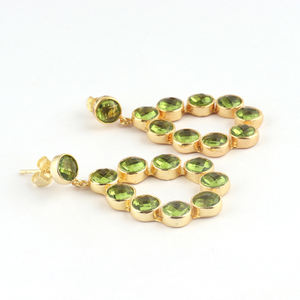 ต่างหูควอตซ์ทรงกลมสำหรับผู้หญิง,ต่างหูแบบห้อยชุบทองสำหรับแขวนเครื่องประดับงานหมั้นและงานแต่งงาน - Product Image 3