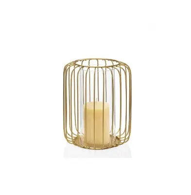 Gold Plated Fashion Design Modern Dinner Wedding Copper Color Matte Round Bottom Metal Candle Holder