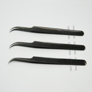 Pinzas de extensión de pestañas de marca personalizada de acero inoxidable de grado quirúrgico Premium profesional puntas fuertemente curvadas cejas - Product Image 2