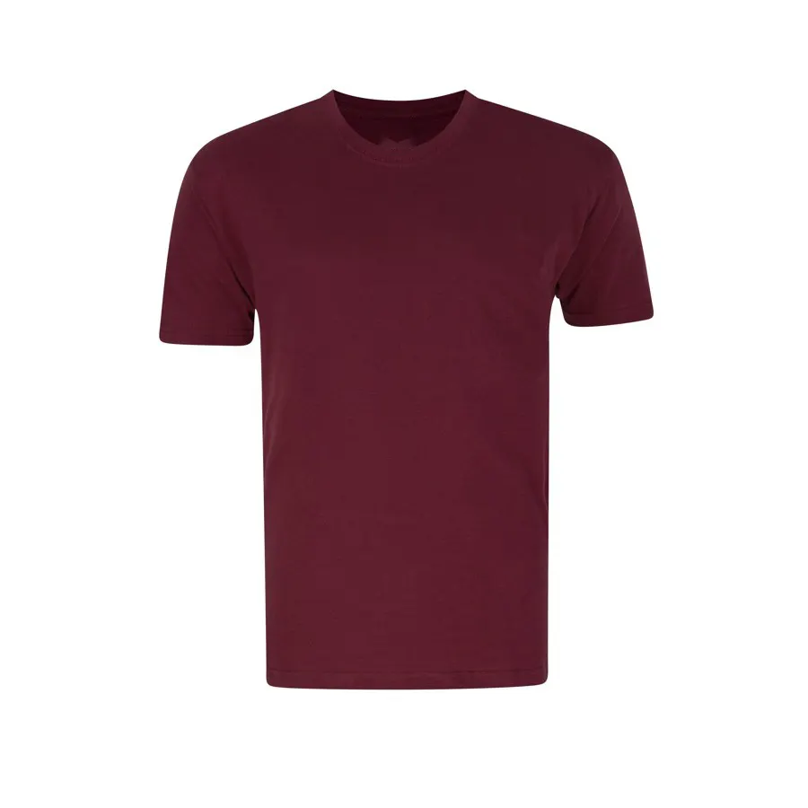 Burgunder Farbe Baumwolle Beste Qualität Export orientiertes O-Ausschnitt Kurzarm T-Shirt für Herren aus Bangladesch