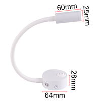 Lampe de bureau moderne et minimaliste 3W à LED pour hôtel Intérieur Clé marche-arrêt AC85-265V abat-jour transparent en alliage d'aluminium