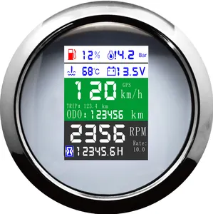 NMEA 2000 85mm digital white face TFT-LCD display multifunction speedometer gauge