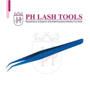 Pince à épiler de 12mm 45 degrés, pour faux cils, courbés, de couleur bleue, outils de maquillage, 2018 - Product Image 5