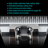 Furzone Tondeuse de toilettage professionnelle pour chiens Taille 10W-2.4mm Skip Teeth Wide Safe LED Cleaning pour chats Brosses incluses