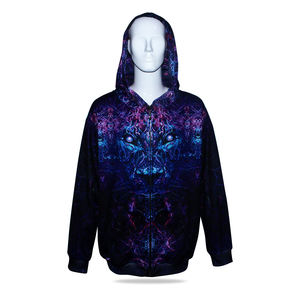 Sweat-shirts à capuche zippés en molleton écologique de haute qualité avec impression et broderie personnalisées pour hommes – Vêtements de sport en gros pour l'hiver - Product Image 4