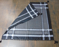 Écharpe Arafat Yasser Design pour femmes, en viscose et polyester, hijabs à franges, motif géométrique/à carreaux, écharpe carrée, taille personnalisée