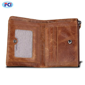 New Design Genuine Leather <b>Men</b> Wallets Coin Pocket Zipper <b>Real</b> Leather Wallet with Coin High Quality Male Purse - Product Image 4