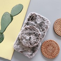 Étui de téléphone portable en fourrure pelucheux, nouvelle mode, pour iPhone 6 7 8 Plus X XS Max XR 11 Pro Max,