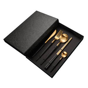 Set de couverts de luxe en acier inoxydable 304, 5 pièces, vaisselle, articles de table, vente en gros, voyage - Product Image 6