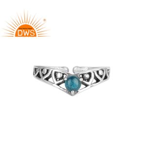 Anneau en argent Sterling 925 pour femmes, offre spéciale de bijoux, pierre précieuse en Apatite, vente en gros - Product Image 1
