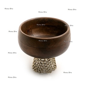 Bestest Quality Aluminium Decorative Bowl With Iron Stand Trending Design Party Events Use Dessert Bowl In Bulk - Product Image 3