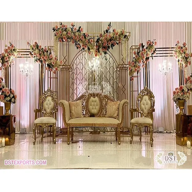 Fancy Metal Arches for Wedding Backdrop Stage Wedding Stage Decor Stainless Steel Arches Indian Backdrop Wedding Stage