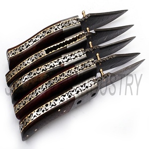 Couteaux pliants de damas faits à la main, appareil de poche à motif torsadé Lot de 5 pièces (smk1255) - Product Image 3