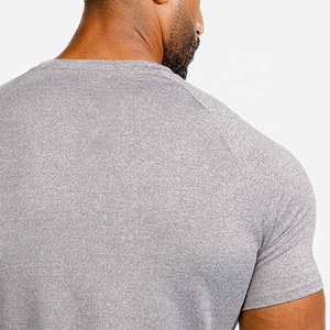 Venta al por mayor personalizado de los hombres 65% algodón 35% poliéster gimnasio Fitness camiseta de gran tamaño Slim Fit manga corta transpirable estilo musculoso - Product Image 4