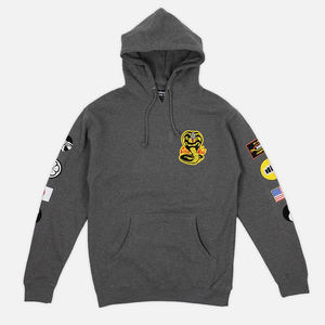 Customization Winter Cotton <b>Fleece</b> Cropped Distressed Patch Applique Embroidered Vintage <b>Oversized</b> Acid Sun Fade Wash Man <b>Hoodie</b> - Product Image 2