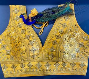 Indian Heavy Silk <b>Blouse</b> with Beautiful Embroidery Work Ready to Wear for Parties Saree Lehenga Choli Wedding Wear <b>Blouse</b> - Product Image 2