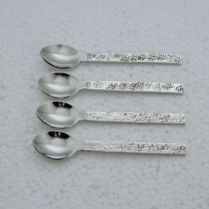 ชุดช้อนชาสแตนเลสทรงด้ามจับซิกแซก4ชิ้นชุดช้อนชาชุดรับประทานน้ำชาทำจากสเตนเลสสตีลคุณภาพสูง - Product Image 3