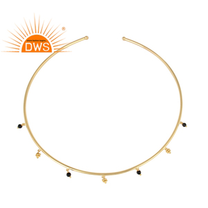 คอลเลกชั่น925คอลเลกชั่นคอลลาสสีดำพลอยโอนิกซ์ชุบทอง - Product Image 1