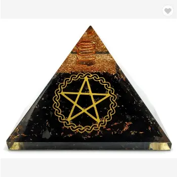 Pirâmide shungite, pirâmide orgonita shungite-estrela de david | pirâmide de proteção emf, pirâmide orgonita