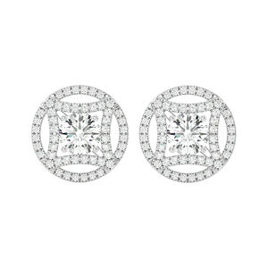 ต่างหูทองขาวบริสุทธิ์10K ดีไซเนอร์หรูเพชรกลมสวยงามศิลปะสวมใส่ได้โดยตรงจากผู้ผลิต - Product Image 1