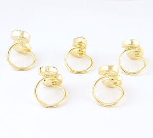 Anillo ajustable galvanizado de oro de moda para mujer, azúcar Natural personalizado, cuarzo Druzy, joyería de moda, fábrica al por mayor - Product Image 6