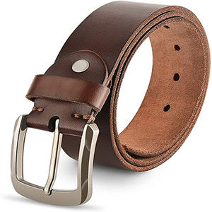 Custom Size Genuine Leather <b>Belt</b> for Men & Women 3\" 8cm Width Solid Cow Hide Material Steel Buckle Model KPD - Product Image 4