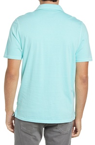 Chemise décontractée à manches courtes pour homme, 100 % coton tricoté 200 g, anti-boulochage, imprimé numérique, rayures teintes en fil, été - Product Image 2
