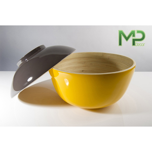 Highly Durable Eco-Friendly <b>Bamboo</b> Salad <b>Bowl</b> Vintage Style Customized Color & Logo Carton Packed for Export in Bulk - Product Image 2