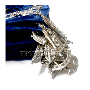 Cuello de cadena de oficial de Regalia masónica, cinta de tela de cuero bordada, joya de respaldo de algodón para uso de masón, costura - Product Image 3