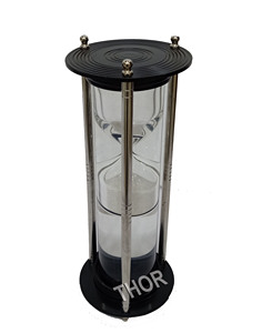 Decorative Brass Sand Timer Hourglass Sand Glass Timer <b>Chrome</b> Polished Sand Timer <b>Clock</b> Office Table Desktop Decor - Product Image 4