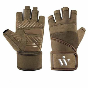 New Design Half-<b>finger</b> Wrist <b>Support</b> Fitness Weight Lifting Gym Gloves with Synthetic Leather & Cowhide for Unisex Power Lifting - Product Image 5