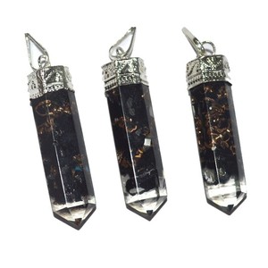 Colgantes de lápiz orgónicos clásicos chapados en oro de ágata - Product Image 1