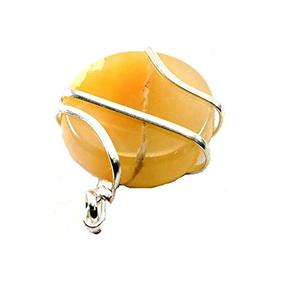 Haute qualité jaune aventurine plat rond fil enroulé pendentif Style classique Quartz cristal pierres précieuses collier pierre de guérison - Product Image 6