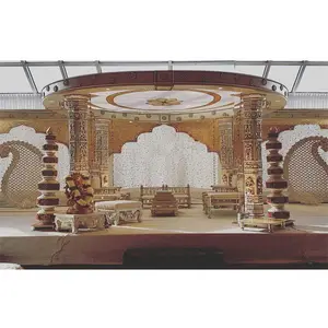 Fabulosa boda fibra tallada Mandap exclusivo boda diseñador FRP pilares Mandap boda india redondo Mandapam decoración EE. UU. - Product Image 1
