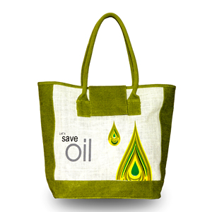 Sac de plage en jute imprimé fleurs avec longues poignées d'épaule |     Sac fourre-tout personnalisable en tissu écologique - Product Image 4