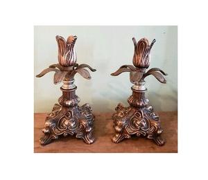 Portavelas de Tulipán Elegante Hecho a Mano en India por Brassworld, Soporte Alto de Metal y Hierro, Estilo Inspirado, Decoración para el Hogar, Otros Portavelas - Product Image 1