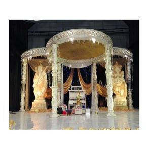 มณฑปแต่งงานแบบอินเดียสุดหรูหรา รูปพระพิฆเนศ ทำจากไฟเบอร์คริสตัลสีขาว สำหรับงานแต่งงานอินเดีย วอชิงตัน - Product Image 1