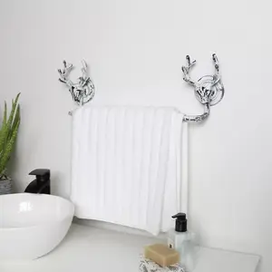 Antiek Wit Stag Handdoek Rail Anti Roest Wall Mount Handdoek Houder