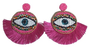 Pendientes hechos a mano con diseño de ojos y cuentas de SEAD para mujer, aretes de oro, diseño creativo, última declaración, aniversario - Product Image 2