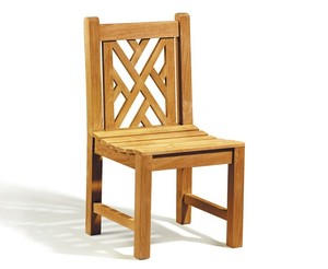 Chaise de jardin moderne en bois massif avec dossier au design géométrique, marque Enterenprise GC003, pour usage extérieur - Product Image 4